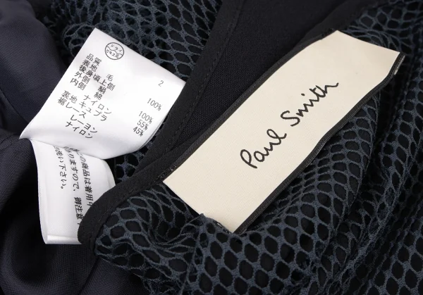 ポールスミスPaul Smith ネットレイヤードフレンチスリーブワンピース 紺38 K-138067_017