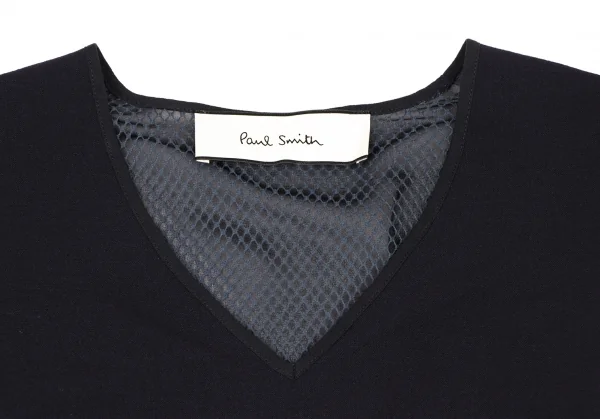 ポールスミスPaul Smith ネットレイヤードフレンチスリーブワンピース 紺38 K-138067_004