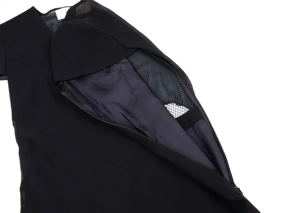 ポールスミスPaul Smith ネットレイヤードフレンチスリーブワンピース 紺38 K-138067_006