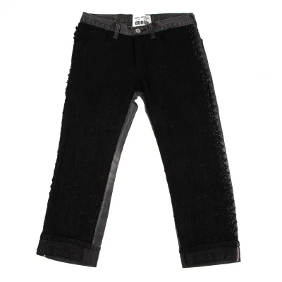 JUNYA WATANABE COMME des GARCONS denim Front Tweed Cropped Jeans