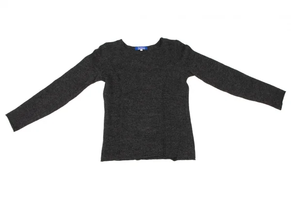 バーバリーブルーレーベルBURBERRY BLUE LABEL ウール切替ニットセーター チャコールグレーM K-138161_002
