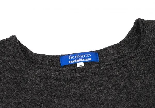 バーバリーブルーレーベルBURBERRY BLUE LABEL ウール切替ニットセーター チャコールグレーM K-138161_006