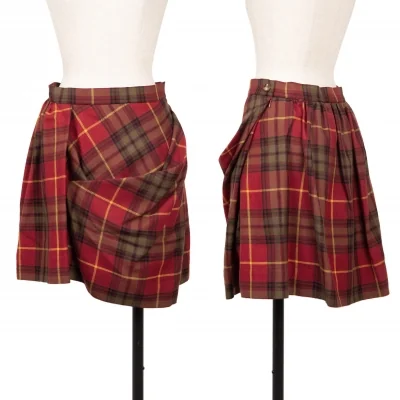 Vivienne Westwood Red Label Asymmetry Check Wool Skirt
