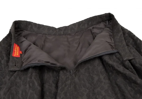 ヴィヴィアンウエストウッド レッドレーベルVivienne Westwood Red Label ウール混紡ドレープレオパードジャガードスカート グレーブラウン3 K-138196_008