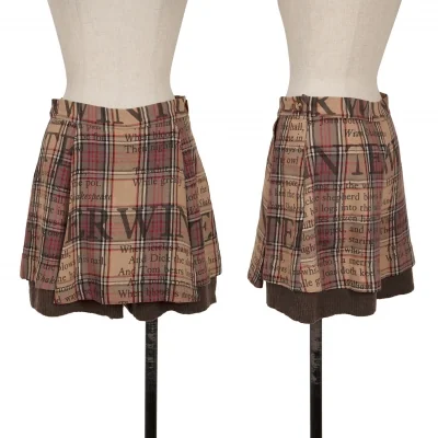 Vivienne Westwood Red Label Ribbed Hem Check Lettering Shorts