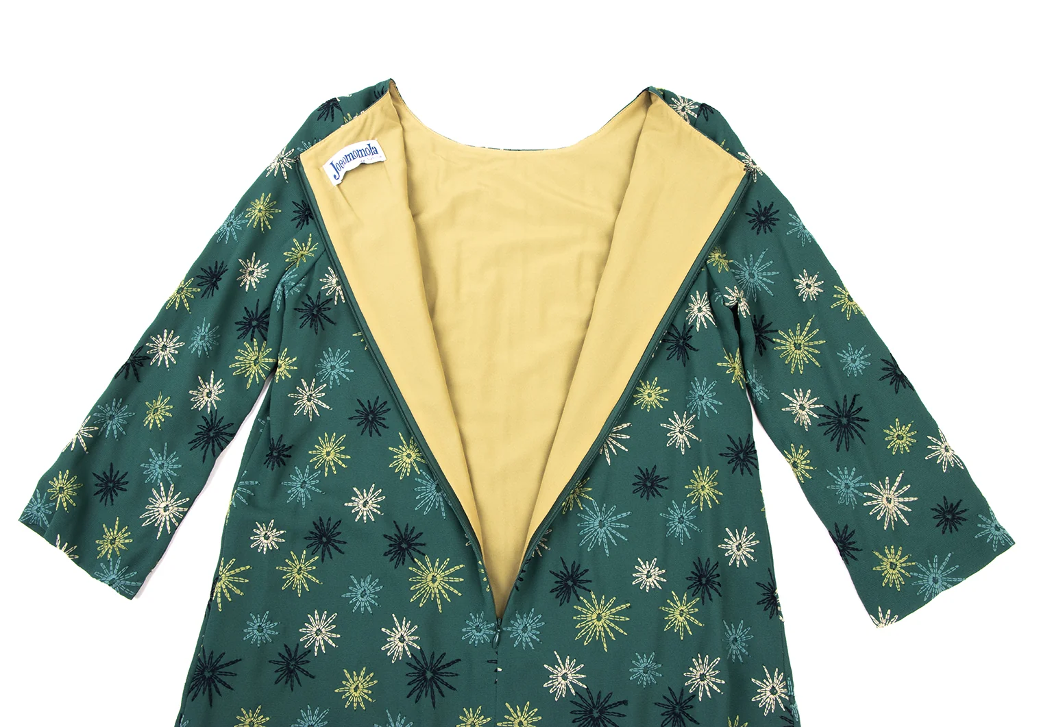ホコモモラJocomomola ポリ総柄刺繍デザインチュニック 緑青他40
