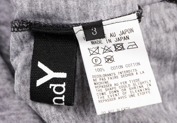 グラウンド ワイGround Y コットンローズドルマンスリーブラウンドヘムTシャツ 黒赤緑3 K-138248_010