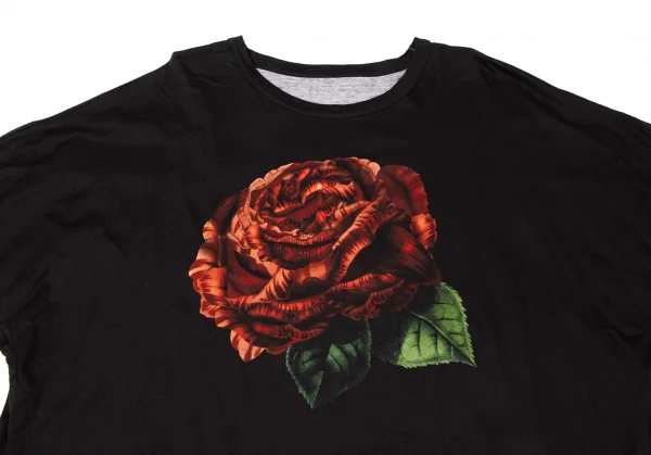 グラウンド ワイGround Y コットンローズドルマンスリーブラウンドヘムTシャツ 黒赤緑3 K-138248_002