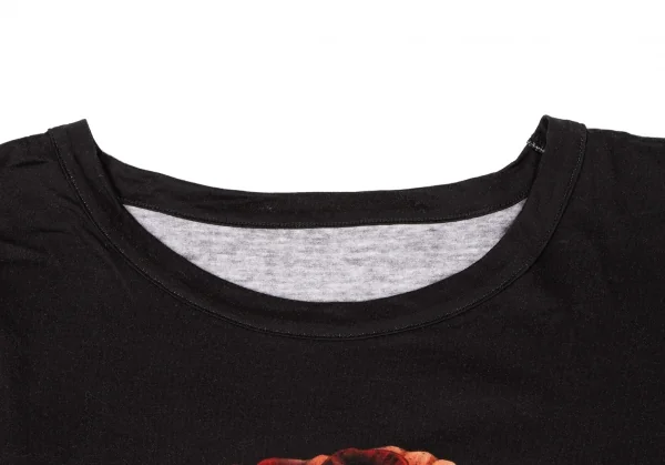 グラウンド ワイGround Y コットンローズドルマンスリーブラウンドヘムTシャツ 黒赤緑3 K-138248_003