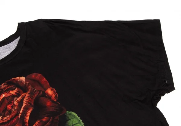 グラウンド ワイGround Y コットンローズドルマンスリーブラウンドヘムTシャツ 黒赤緑3 K-138248_005