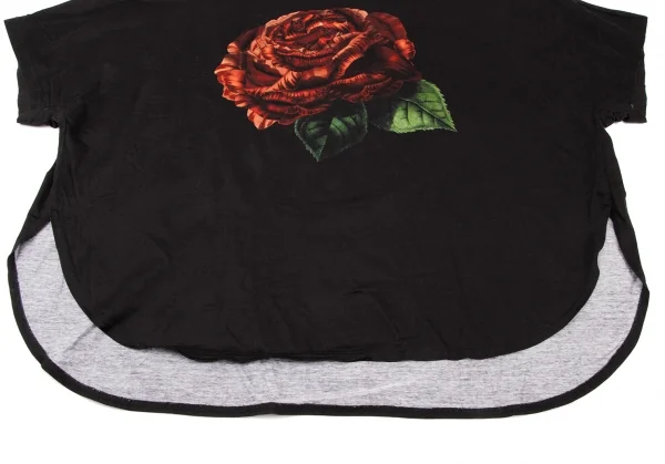 グラウンド ワイGround Y コットンローズドルマンスリーブラウンドヘムTシャツ 黒赤緑3 K-138248_006