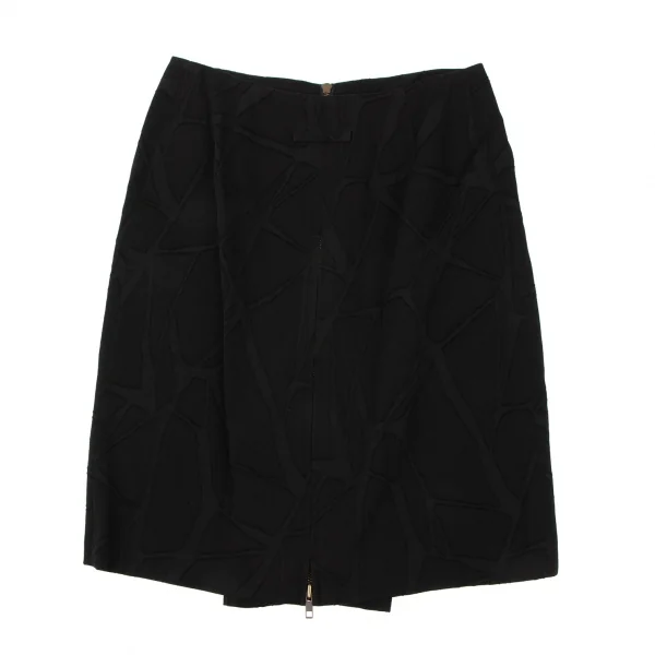 Jean-Paul GAULTIER CLASSIQUE Wool Cut Pattern Double Zip Skirt K-138275_010