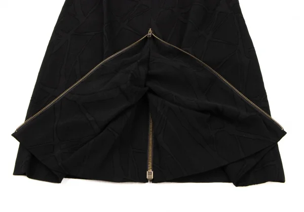 Jean-Paul GAULTIER CLASSIQUE Wool Cut Pattern Double Zip Skirt K-138275_012