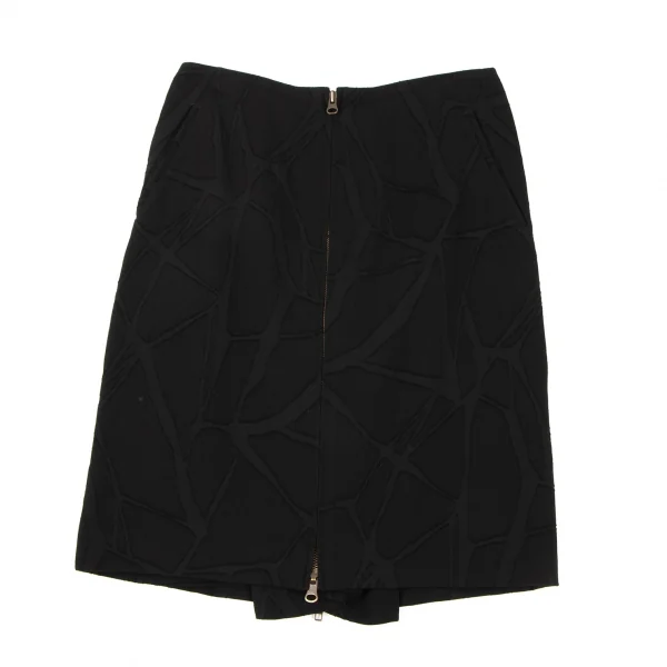 Jean-Paul GAULTIER CLASSIQUE Wool Cut Pattern Double Zip Skirt K-138275_002