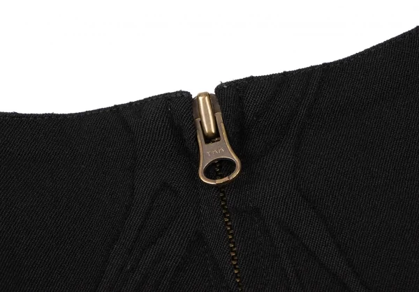 Jean-Paul GAULTIER CLASSIQUE Wool Cut Pattern Double Zip Skirt K-138275_004
