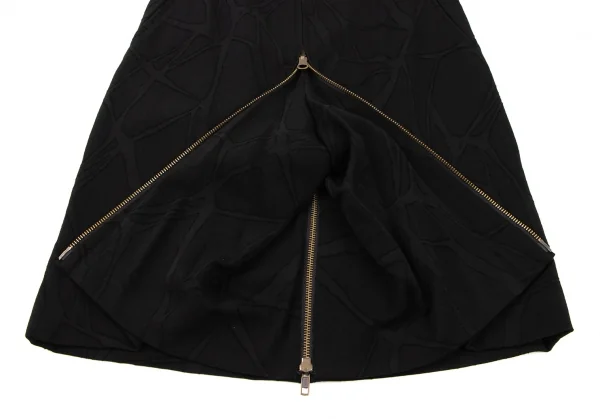 Jean-Paul GAULTIER CLASSIQUE Wool Cut Pattern Double Zip Skirt K-138275_008