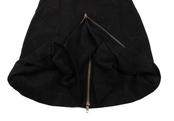 Jean-Paul GAULTIER CLASSIQUE Wool Cut Pattern Double Zip Skirt K-138275_009