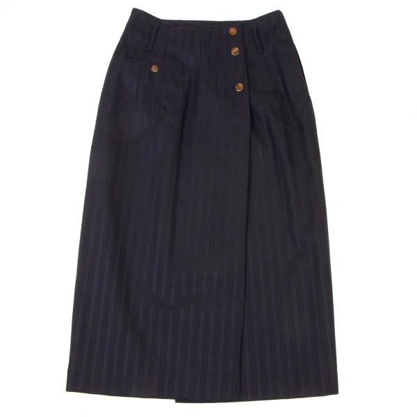 Jean Paul GAULTIER Wool Back Pocket Striped Skirt K-138279_006