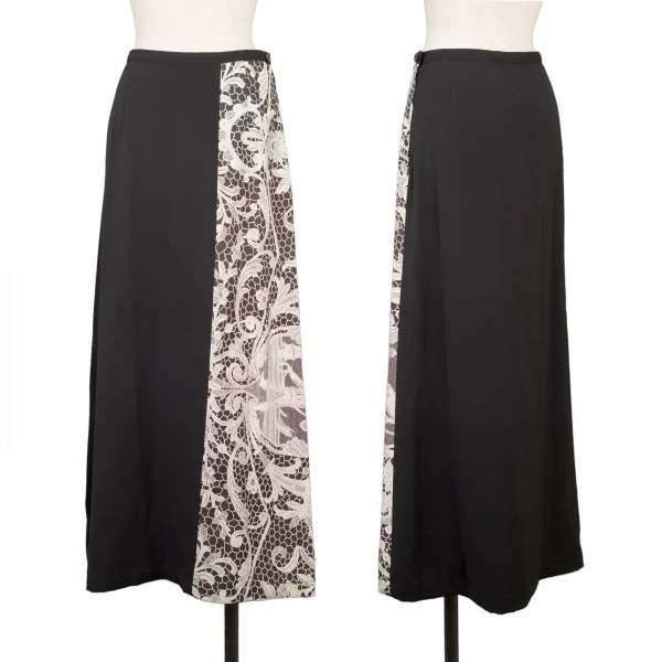 トリココムデギャルソンtricot COMME des GARCONS フロントレースプリント切替セットアップ 黒白M位 K-138355_009