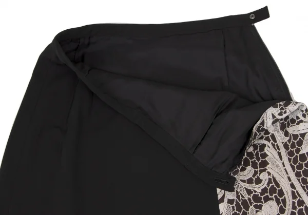 トリココムデギャルソンtricot COMME des GARCONS フロントレースプリント切替セットアップ 黒白M位 K-138355_012