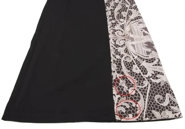 トリココムデギャルソンtricot COMME des GARCONS フロントレースプリント切替セットアップ 黒白M位 K-138355_013