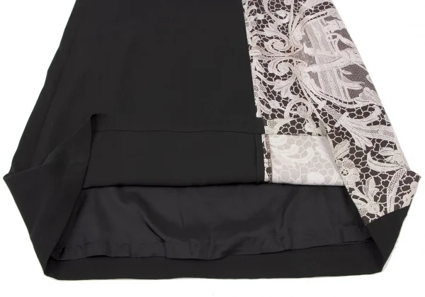 トリココムデギャルソンtricot COMME des GARCONS フロントレースプリント切替セットアップ 黒白M位 K-138355_016