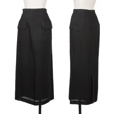 tricot COMME des GARCONS Linen Wool Pocket Design Skirt