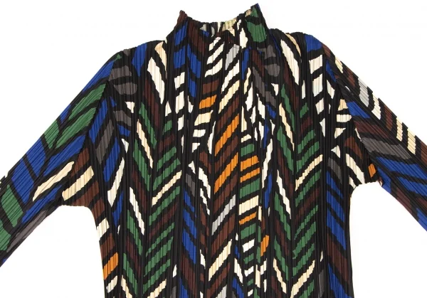 プリーツプリーズPLEATS PLEASE グラフィックプリントフリンジセットアップ 黒マルチ3 5 K-138415_004