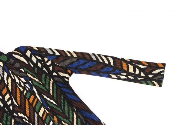 プリーツプリーズPLEATS PLEASE グラフィックプリントフリンジセットアップ 黒マルチ3 5 K-138415_005