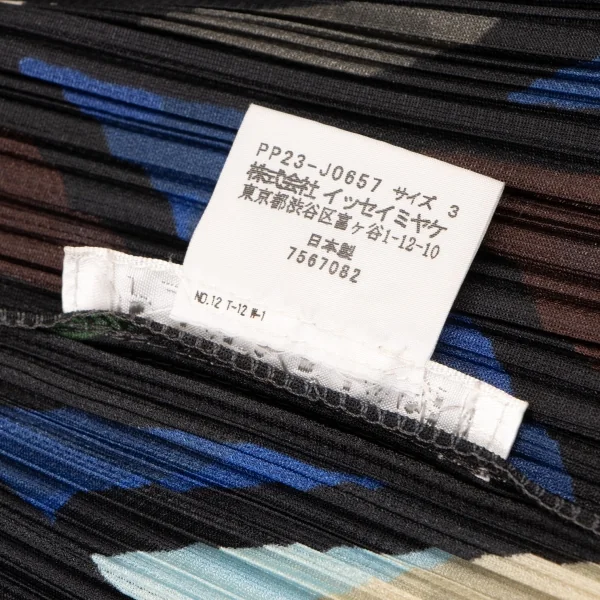 プリーツプリーズPLEATS PLEASE グラフィックプリントフリンジセットアップ 黒マルチ3 5 K-138415_010