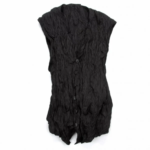 楽天 しわ加工デザインベスト MIYAKE イッセイミヤケISSEY 黒M DC | トップス