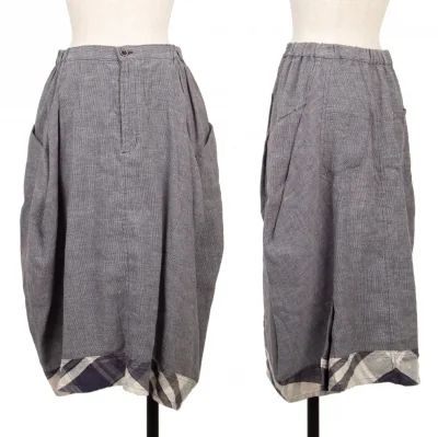 i+m Hem Switching Linen Cotton Nep Skirt