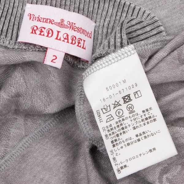 ヴィヴィアンウエストウッド レッドレーベルVivienne Westwood Red Label 花柄ジャガードドルマンニットワンピース グレー2 K-138503_014