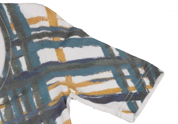 ヴィヴィアンウエストウッド レッドレーベルVivienne Westwood Red Label コットンリヨセルグラフィックプリントTシャツ グレーマスタード 白他1 K-138523_004