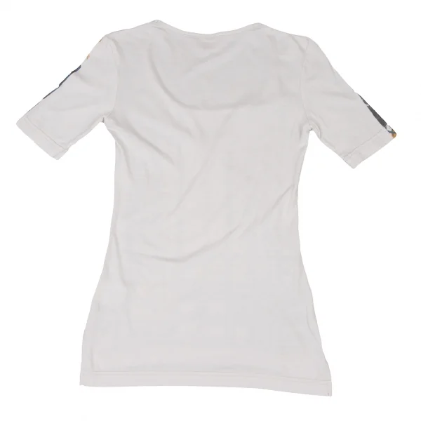 ヴィヴィアンウエストウッド レッドレーベルVivienne Westwood Red Label コットンリヨセルグラフィックプリントTシャツ グレーマスタード 白他1 K-138523_008