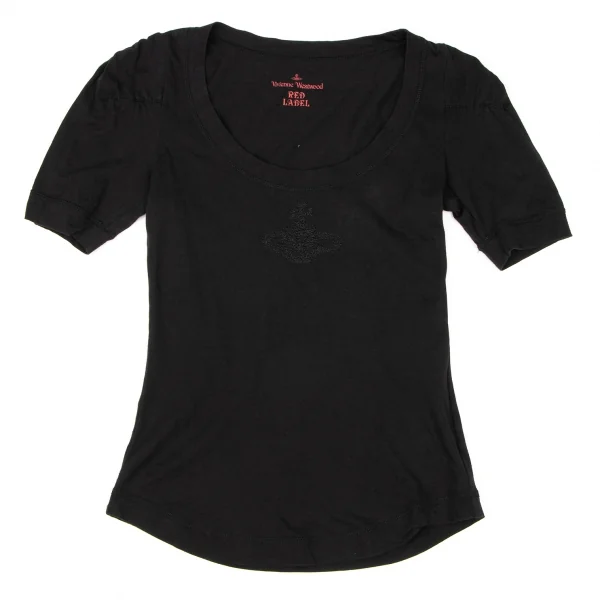 ヴィヴィアンウエストウッド レッドレーベルVivienne Westwood Red Label コットンステッチオーブTシャツ 黒1 K-138531_002