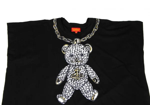 ヴィヴィアンウエストウッド レッドレーベルVivienne Westwood Red Label チェーンベアプリントラグランオーバーサイズTシャツ 黒 黒白2 K-138532_003