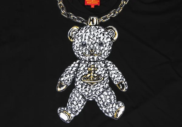 ヴィヴィアンウエストウッド レッドレーベルVivienne Westwood Red Label チェーンベアプリントラグランオーバーサイズTシャツ 黒 黒白2 K-138532_004