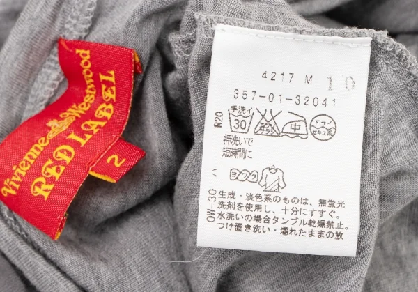 ヴィヴィアンウエストウッド レッドレーベルVivienne Westwood Red Label テンセルバックストリングカットソー グレー2 K-138534_013