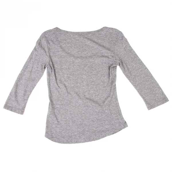 ヴィヴィアンウエストウッド レッドレーベルVivienne Westwood Red Label コットンオーブ刺繍7分袖カットソー グレー赤2 K-138539_010