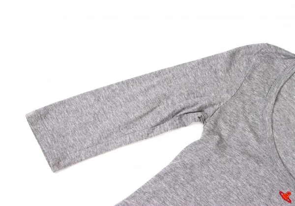 ヴィヴィアンウエストウッド レッドレーベルVivienne Westwood Red Label コットンオーブ刺繍7分袖カットソー グレー赤2 K-138539_006