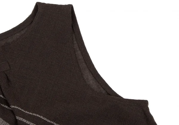 t.b SENSOUNICO Wool Bias Striped Tuck Vest K-138641_006