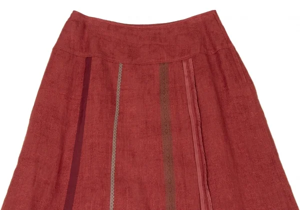 SENSOUNICO io comme io Linen Switching Lace Skirt K-138657_003