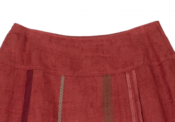 SENSOUNICO io comme io Linen Switching Lace Skirt K-138657_004