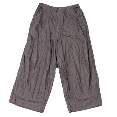 i+mu Indigo Dyed Poly Cotton Cropped Pants