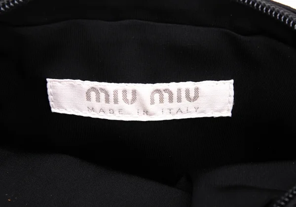 ミュウミュウMIU MIU ロゴエンボスナイロンウエストバック 黒 K-138683_012