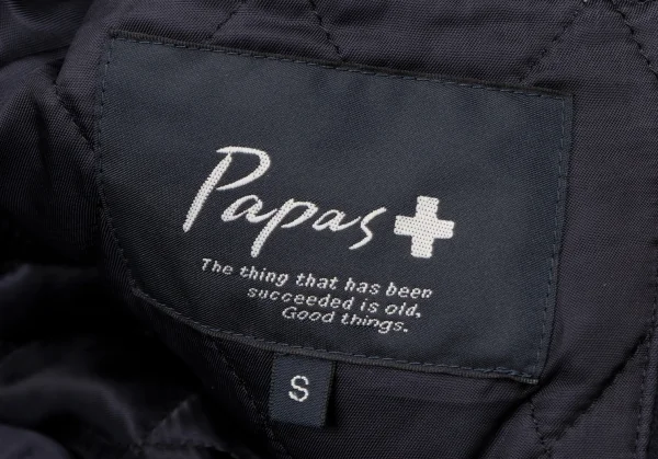 Papas+ Logo Patch Leather Sleeve Switching Baseball Jacket K-138709_018