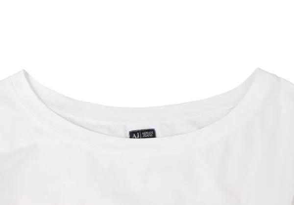 アルマーニジーンズARMANI JEANS グリッターラインロゴプリントTシャツ 白グレー他40 K-138736_004