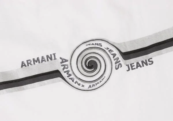 アルマーニジーンズARMANI JEANS グリッターラインロゴプリントTシャツ 白グレー他40 K-138736_005