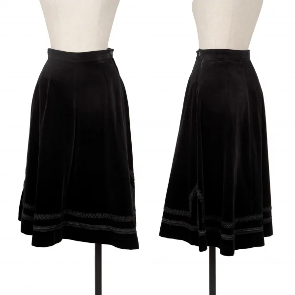 COMME des GARCONS Braid Taping Velor Skirt Black S K-138771_001